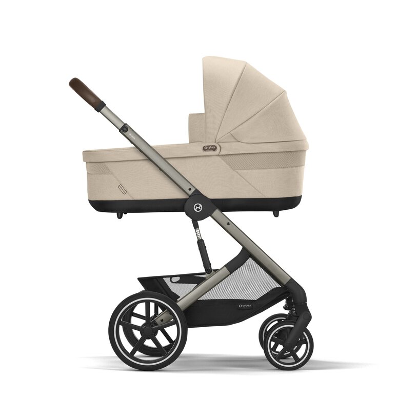 CYBEX Cot S Lux Almond Beige su telaio Taupe